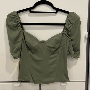 Wilfred - Novella Shortsleeve Blouse - Bitter Sage - Size XS
